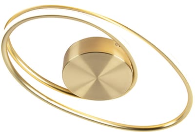 QAZQA rowan - Design Dimbare LED Plafondlamp met 3 Staps Dimmer - 1 lichts - L 500 mm - Goud/messing - Woonkamer | Slaapkamer | Keuken