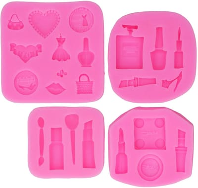 Dailygoods- Siliconen Mallen - 4 Stuks - Duurzaam Food Grade - Antiaanbak - Zacht - Geurloos - Geschikt voor Oven/Magnetron - Bakvormen