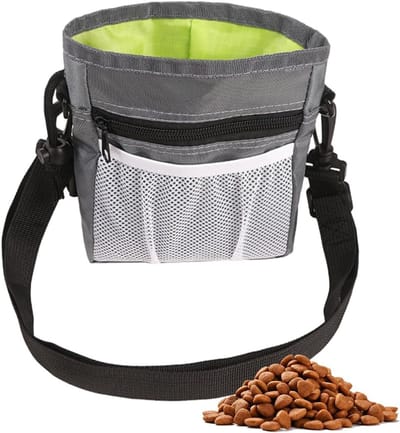 SnelShoppen - Traktatiezak voor Honden met Poepzakdispenser, Hondensnoepzakje voor Training en Wandelen, Duurzaam Oxford-doek, 3 Draagmogelijkheden, P