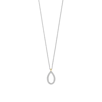 TI SENTO Dames Ketting - 925 zilver - Zirkonia met geel verguld - Maat 42 - 34110ZY