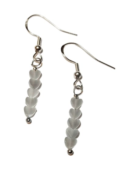 Zilveren oorhangers cat's eye