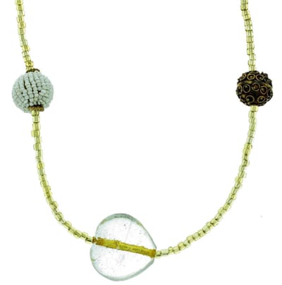Behave® Lange kralenketting goudkleur 122 cm - Nikkelvrij, Geschenkverpakking