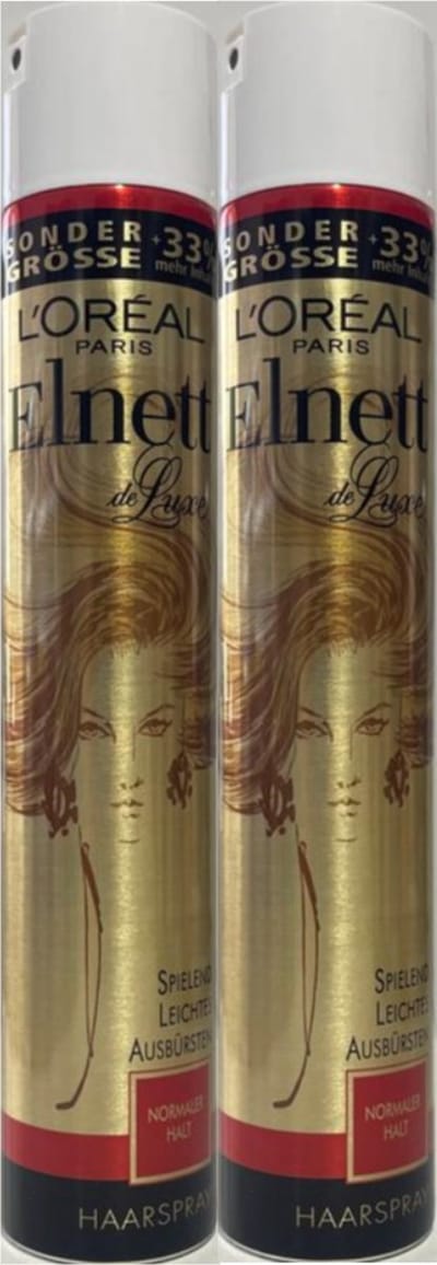 Duo Pack 2x L’Oréal Paris Elnett Satin Normale Fixatie Haarlak haarspray - 400 ml-4037900030826