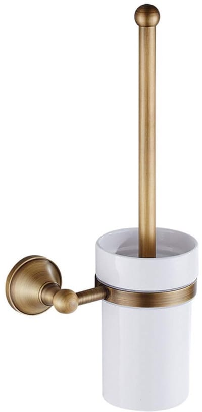 Dailygoods- Toiletborstel Antiek Brons - Toiletborstel/Houder Set - Wandmontage - Staande Toilethouder - Badkameraccessoires - Hoogwaardig Messing - Toiletaccessoires