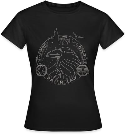 Harry Potter Ravenklauw Lineart T-Shirt Dames