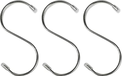 Benson S-Haak Plat 70 mm - Roestvrij en Stevig - 3-Delig Set