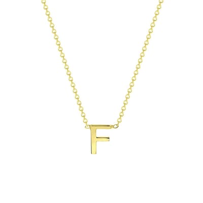 Lucardi Dames Ketting met letter hanger - 9 karaat - Ketting - Cadeau - 43 cm - Geelgoud