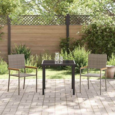 vidaXL Tuin stapelstoelen 2 pcs Grijs en Bruin 54 x 56 x 90 cm