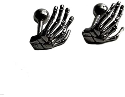 Dailygoods- Oorbellen Skull Design - Roestvrij Staal - Hypoallergeen - Handoorstekers - Punk Sieraden - Voor Vrouwen/Mannen