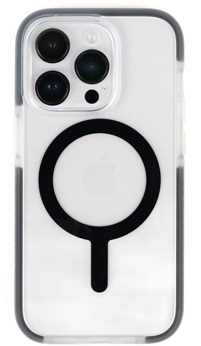BodyGuardz Ace Pro MagSafe Case - geschikt voor iPhone 14 Pro - gemaakt van bio-plastics - met anti-bacteriële bescherming - geschikt voor MagSafe en draadloos laden - Clear Black