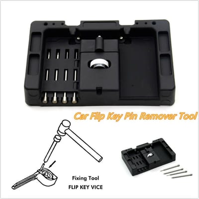 Auto Flip Key Vice Bevestigingspin Verwijder Gereedschap VOOR autodeursleutel Reparatie DE sleutelreparatie black