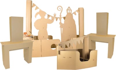 Kartonnen sinterklaas feestdagenpakket - Klein - Een compleet feestdagenpakket - Kartent