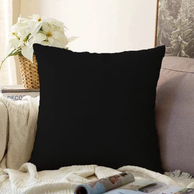 Kussensloop - kussenhoes - Sierkussenhoes - hoes voor vloerkussens 70x70 cm - Effen Zwart - Vloerkussenhoes - Kussensloop
