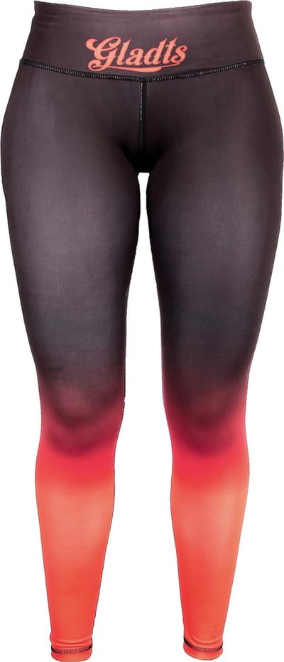 Gladts - Legging - Met topje - Dames - Zwart/rood - 2-delig - Maat L - Legging dames - Legging meisje - Legging dames volwassenen - Leggings - Legging sport dames
