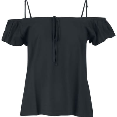 R.E.D. Rock-Engineered Design zwart T-shirt met koude schouder - Dames - S