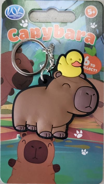 Sleutelhanger capybara capibara met badeendje