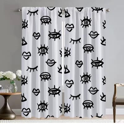 Elegante Kamergordijnen voor Woonkamer Wimper Scheidingswand Raamgordijn Verduisterende Gordijnen 2 Stuks Shades Tule voor Slaapkamer Kind W50xH70cmx2pcs-CL white