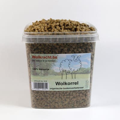 Wolkracht - Wolkorrels - Wolpellets - Organische bodemverbeteraar en meststof voor moestuin en kamerplanten - 100% natuurlijke mest van schapenwol - 5500ml