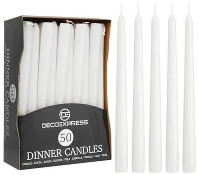 Klassieke Dripless Tapered Metallic Diner Kaarsen Set - 50 Stuks voor Elke Gelegenheid