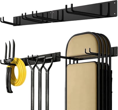 Gereedschapshouders - Wandorganizer Haken - Gereedschap Opbergen - Robuust Metaal - 2 Stuks - Zwart