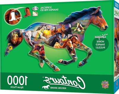 Legpuzzel 1000 stukjes - Volwassenen puzzel Kinderpuzzel - Ontspannende avond - Willekeurig snijpatroon - 965 x 635 cm - Paard Rond