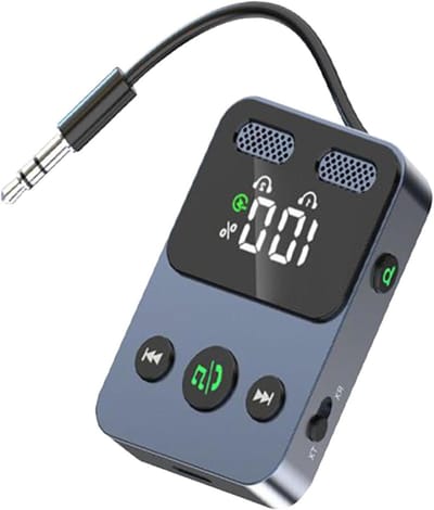 Audio Adapter - Zender Ontvanger - Draadloos Luisteren - 2-in-1 Functie - 35 mm - Grijs