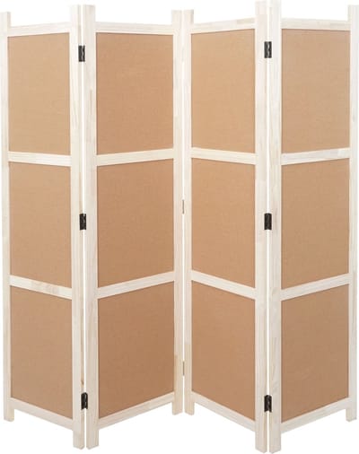 Kamerscherm MCW-G52, kamerscherm privacyscherm, prikbord kurk ~ bruin, 4 panelen 166x160cm