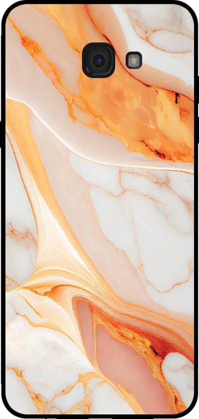 Smartphonica Telefoonhoesje voor Samsung Galaxy A7 2017 met marmer opdruk - TPU backcover case marble design - Oranje geschikt voor Samsung Galaxy A7 2017