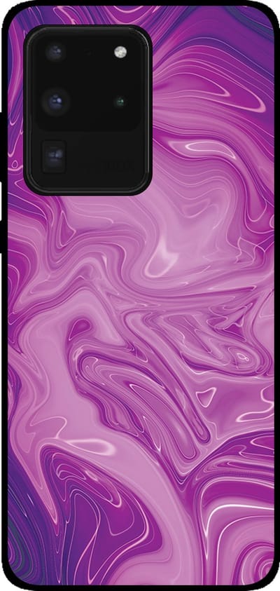 Smartphonica Telefoonhoesje voor Samsung Galaxy S20 Ultra met marmer opdruk - TPU backcover case marble design - Paars geschikt voor Samsung Galaxy S20 Ultra