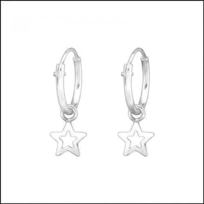 Oorbellen meisje - Oorringen - Zilveren oorringetjes 12mm Ster-6mm | |2mm | Zilver | Kinderen | Verkleurd niet