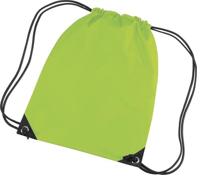 Bagbase Premium Gymsac Waterbestendige Zak (11 Liter) (Pakket van 2) (Kalk)