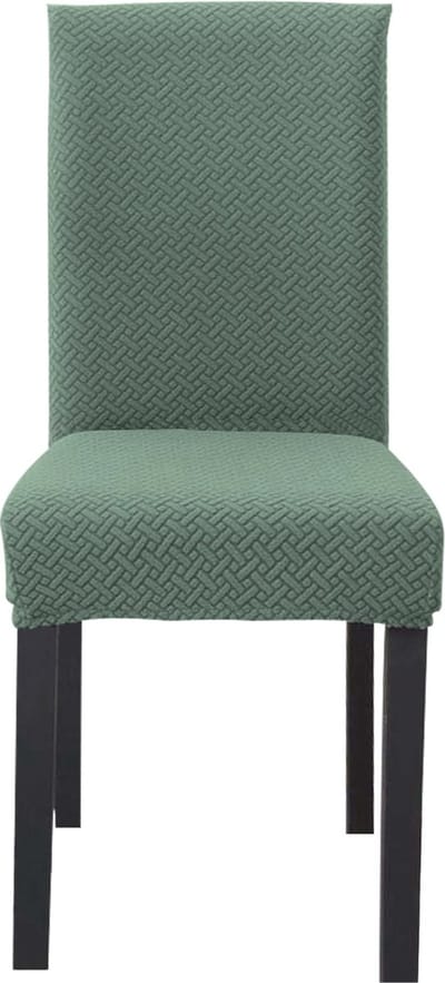 Intirilife 4x Elastische Stoelhoes in GEDESSINEERD LICHTGROEN met 38 - 45 cm zitting en 45 - 65 cm rugleuninghoogte - Voor feesten bruiloften hotels of thuis in de eetkamer