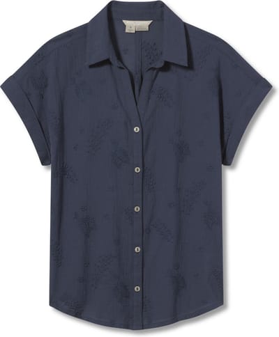Royal Robbins Oasis Short Sleeve - Navy - Outdoor Kleding - Fleeces en Truien - Overhemd korte mouw