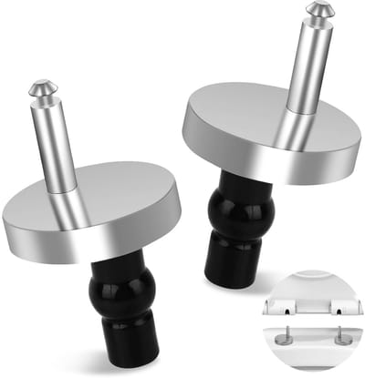 Toiletzitting Bevestiging - Bril Onderdelen - Toilet Reparatie - Universele Pasvorm - Compact Formaat - Zilverkleurig