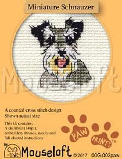 Mini Borduurpakketje Hond - Miniature Schnauzer - Mouseloft