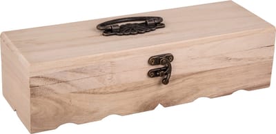 Rayher hobby Houten kistje met sluiting en deksel - 29 x 9 x 8 cm - Sieraden/spulletjes/sleutels - kleine kistjes