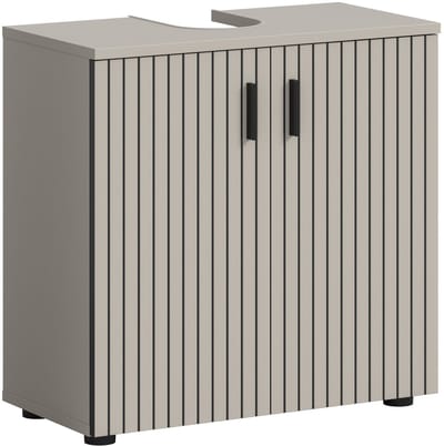 Wastafelkast in kasjmier-look - Stijlvolle badkameropbergkast met zwarte accenten - 60x59x30cm