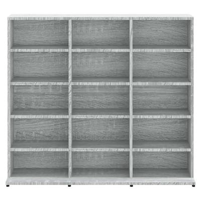 vidaXL - Cd-kast - 100x23x89,5 - cm - bewerkt - hout - grijs - sonoma - eikenkleurig
