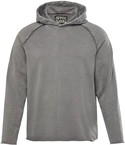 STHUGE - Heren - Hoodie capuchon vintage look open afgewerkte randen - Grijs - Maat L