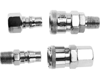 Inovra- Slangfittingen 4-delig - Snelsluiting - Bayonet Aansluitingen Man/vrouw - 1/4" BSP - Luchtleiding - Inclusief 1 snelsluiting - Luchtfittingen