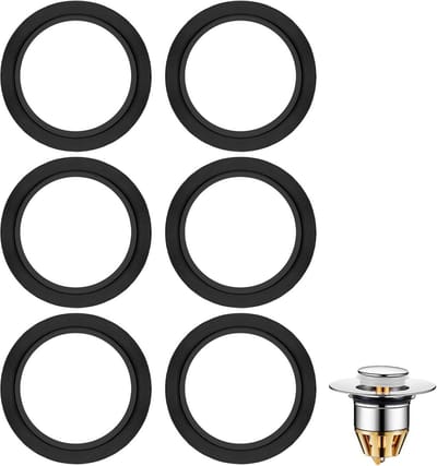 Dailygoods- Afdichtringen Set - 6 Stuks Rubber - Universeel Compatibel - Wastafelstop - Sifon - Gootsteen - Binnendiameter 30 mm - Afdichtingsring