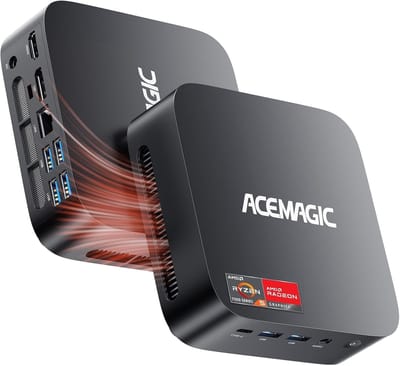 ACEMAGIC K1 Mini PC - 32 GB DDR4 512GB M.2 SSD - AMD Ryzen 7430U - Tot 4,5 GHz - Windows 11 Pro - WiFi 6 - BT 5.2 - 4K UHD Zwart