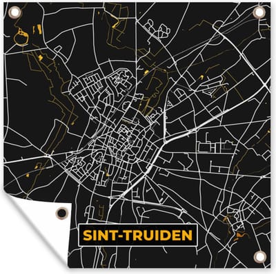 Tuin poster Sint-Truiden - Stadskaart - Plattegrond - Kaart - Gold - 200x200 cm - Tuindoek