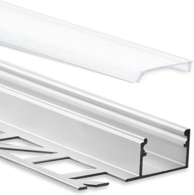 Aluminium LED Profiel voor Tegels 2 Meter Inclusief Melkachtige Cover