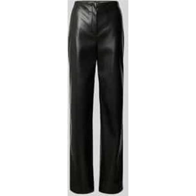 Regular fit broek in leerlook met steekzakken opzij, model 'TIMIRAS'