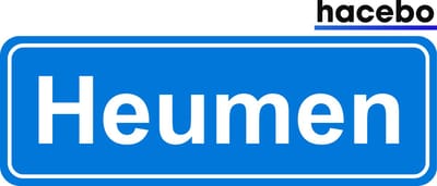 Hacebo - Plaatsnaam Sticker - 29x10 CM - Heumen sticker - Verkeersborden sticker - grappige cadeaus - Heumen