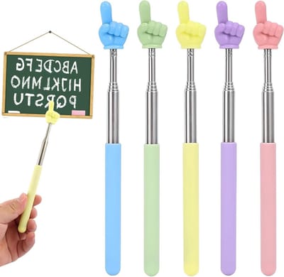 Aanwijsstokken 5 stuks - Uittrekbare wijzers - Lesgeven presenteren - Roestvrij staal - 68 cm uitgeschoven - Multicolor