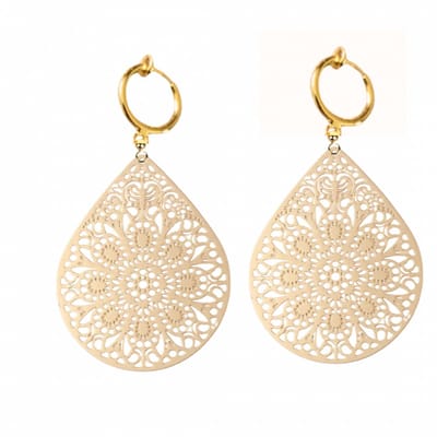 Klem oorbellen - rose goudkleurig - filigraan- geen gaatje- Charme Bijoux