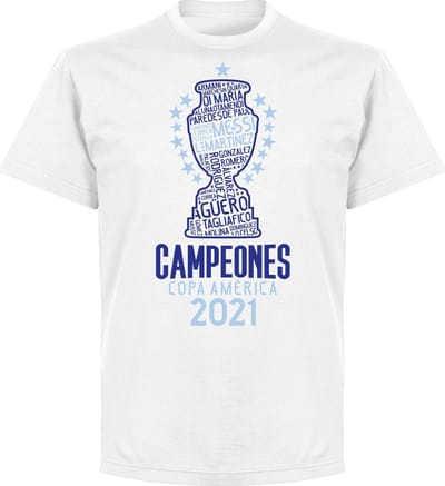 Argentinië Copa America 2021 Winners T-Shirt - Wit - XS