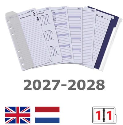 Kalpa 6311-27-28 170 x 95 mm Personal Agendaplanner Vulling 1 Dag per Pagina Jaardoos EN NL 2027 2028